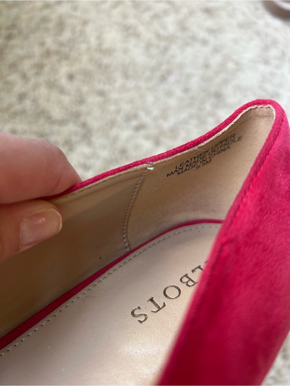 Talbots Edison Red Bow Suede Flats Size 9 - Picture 5 of 8